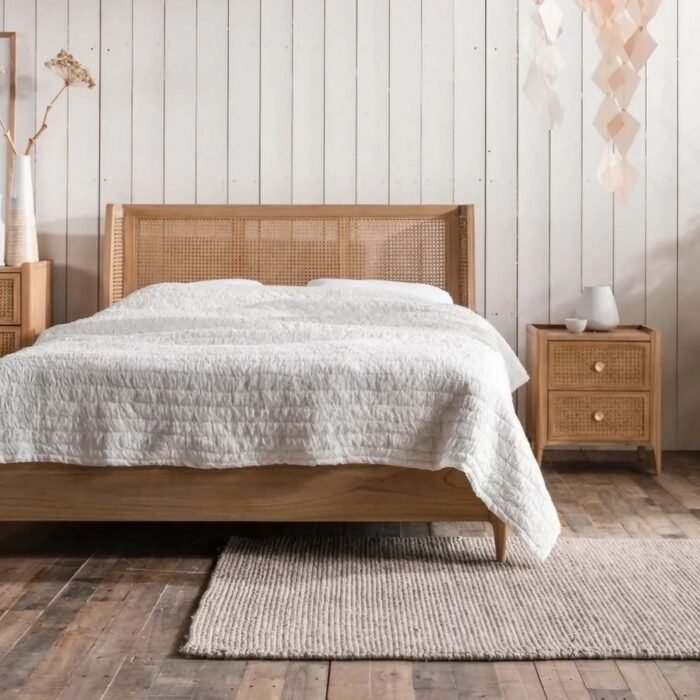 Cane Solid Wood Bed