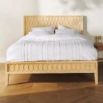 Carved Textured Trellis Solid Wood Bed