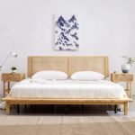 Wood Cane Rattan Bed