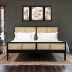 Solid Wood Cane Rattan Bed