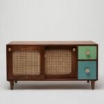 Rattan Solid Wood TV Cabinet