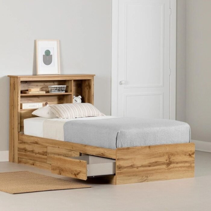 Solid Wood Bed With Drawers
